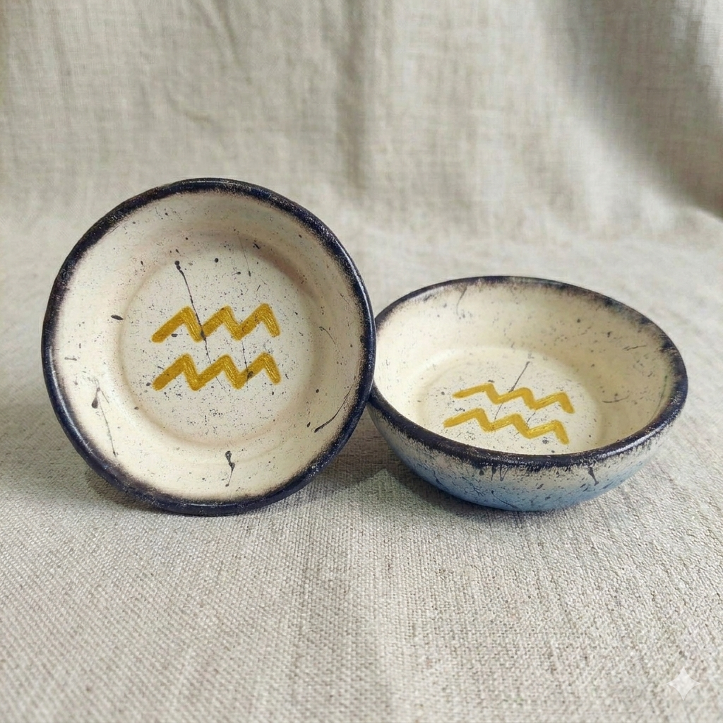 Porta Treco Signos em Cerâmica Fria - Feito à Mão