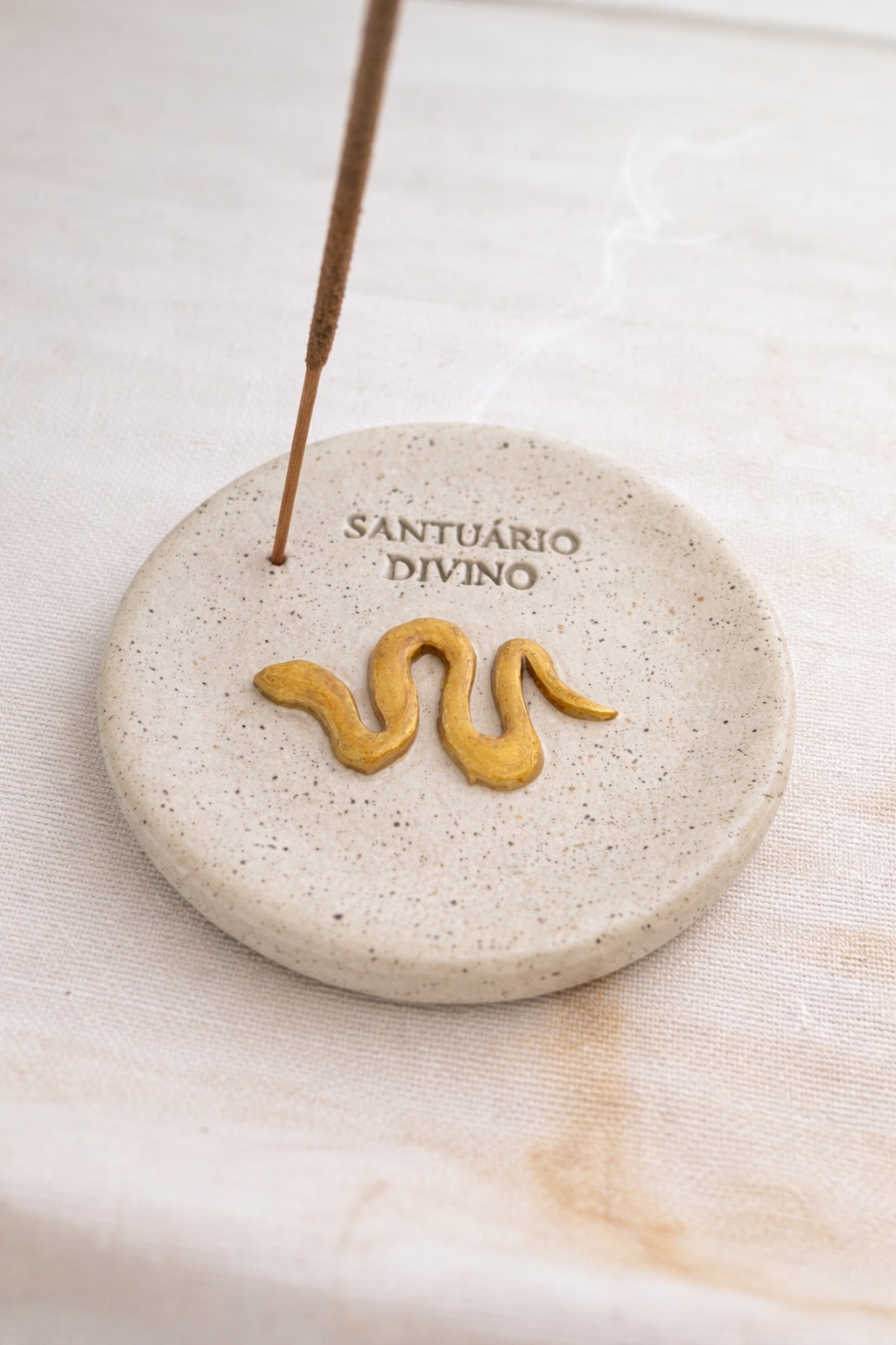 Incensário Cobra em Cerâmica - Feito à mão