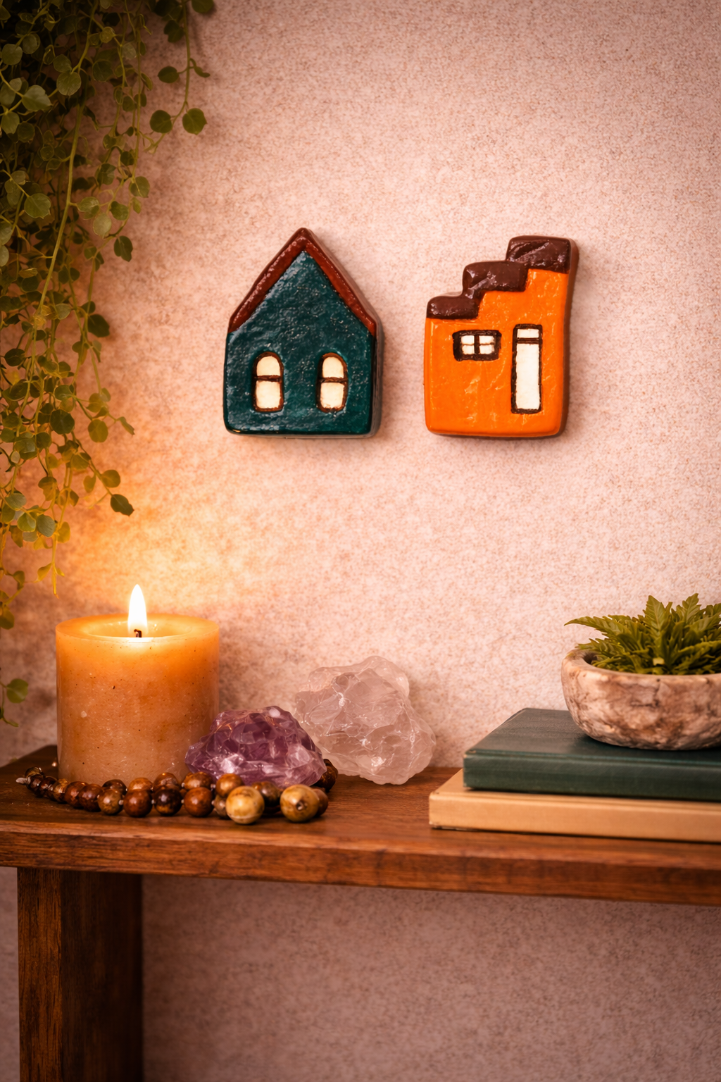 Coleção Casinhas em Cerâmica Fria - Feito à Mão