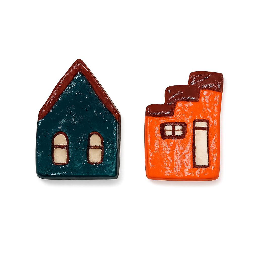 Coleção Casinhas em Cerâmica Fria - Feito à Mão