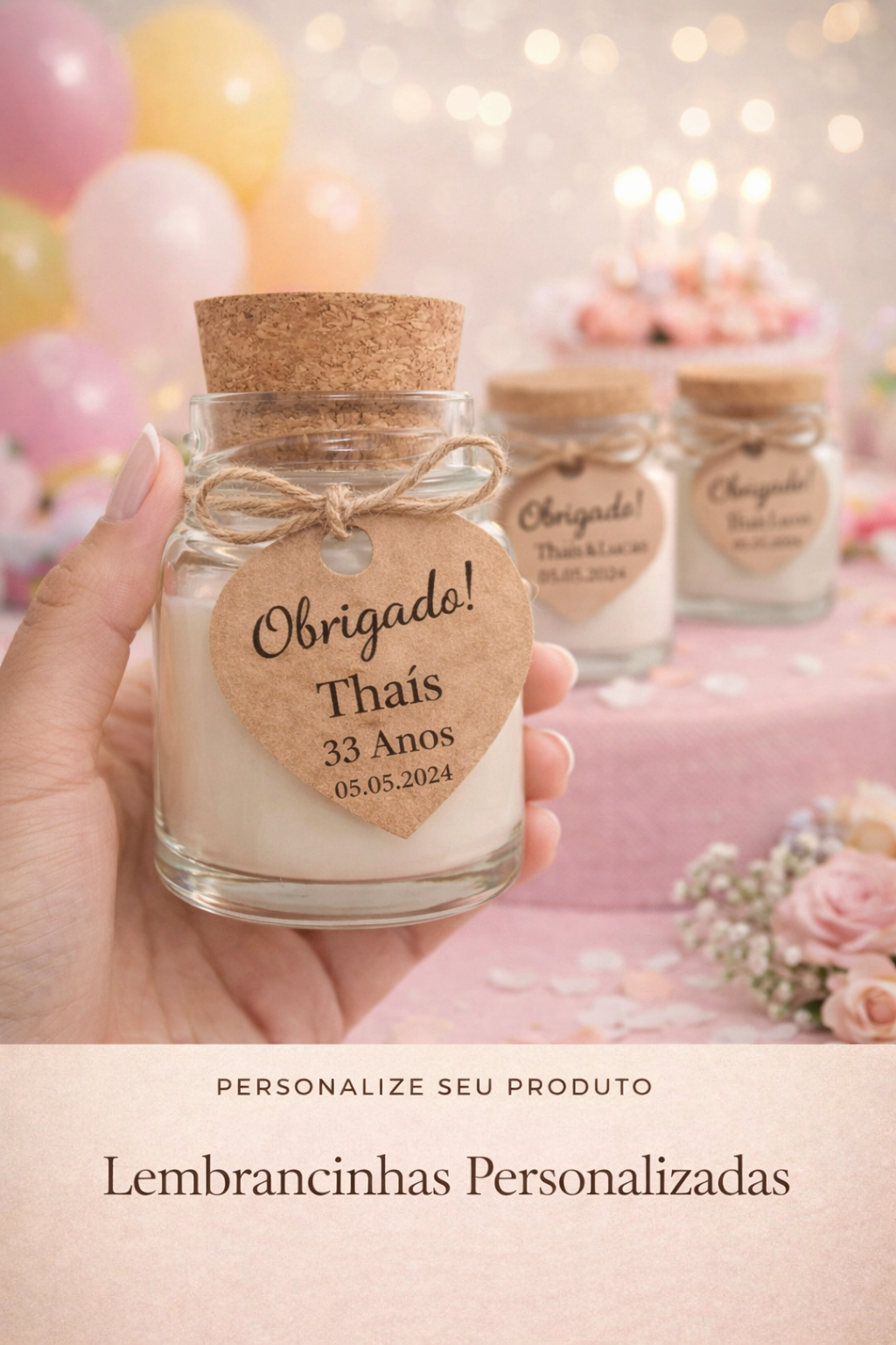 Velas personalizadas sob encomenda