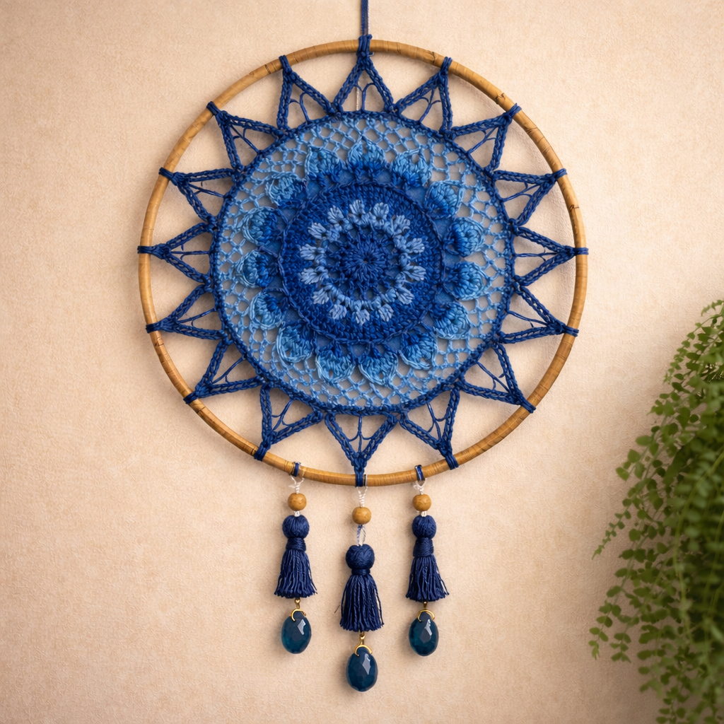 Mandala de Crochê Artesanal - Decoração Boho
