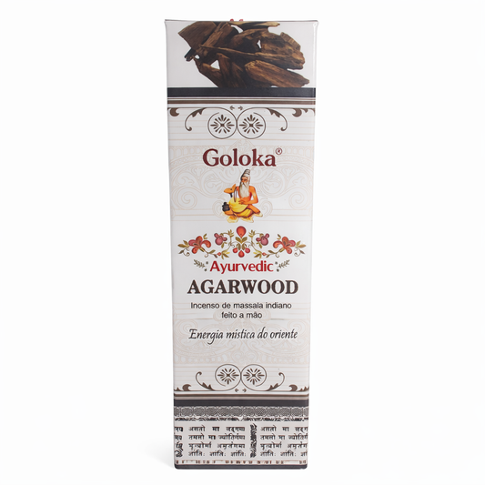 Incenso Indiano Goloka Ayurvedic Agarwood (Oud) Massala – Equilíbrio e Sofisticação