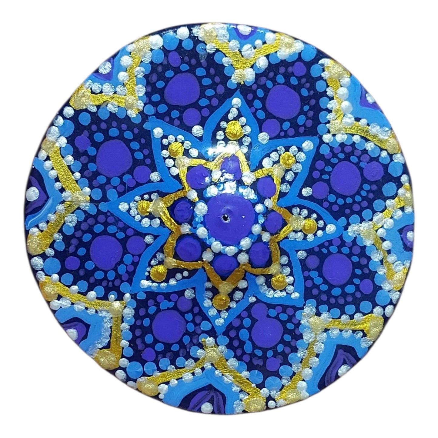 Incensário Mandala Pintado a Mão 10cm