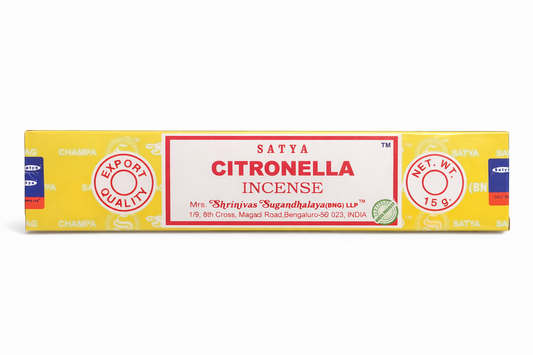 Incenso Indiano Satya Citronela Massala – Revigorante e Proteção Natural