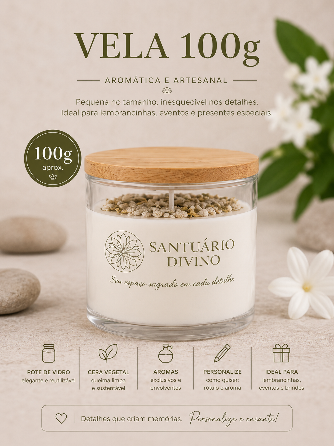 Velas personalizadas sob encomenda