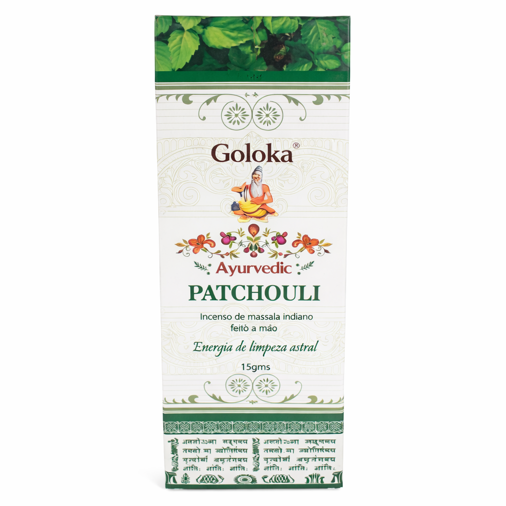 Incenso Indiano Goloka Ayurvedic Patchouli Massala – Conexão interior