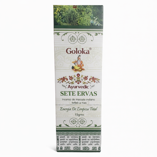 Incenso Indiano Goloka Ayurvedic Sete Ervas Massala – Limpeza, Proteção e Harmonização Energética
