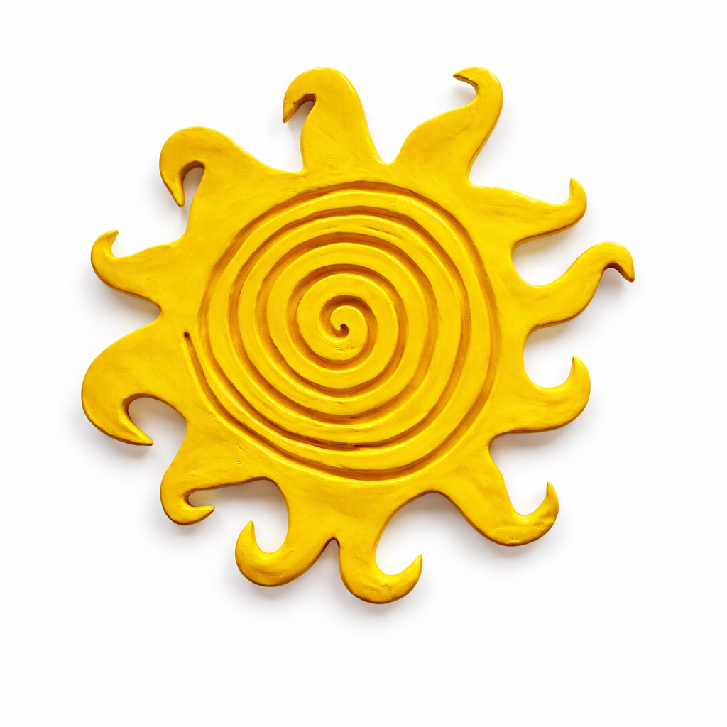 Sol em Cerâmica Fria para Decoração de Parede – Peça Feita à Mão