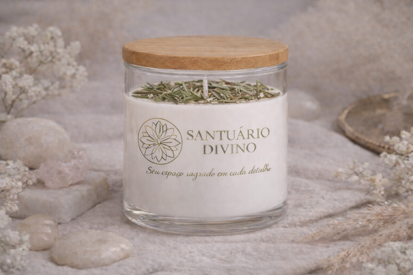 Vela Perfumada Proteção Espiritual – Alecrim 100g
